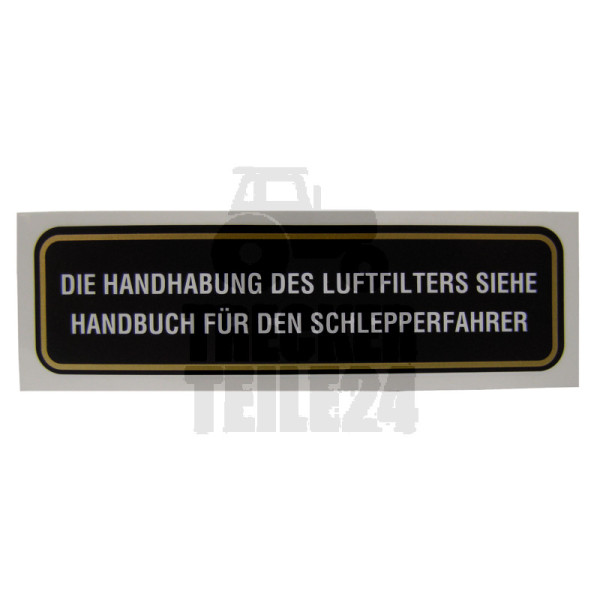 Aufkleber Luftfilter