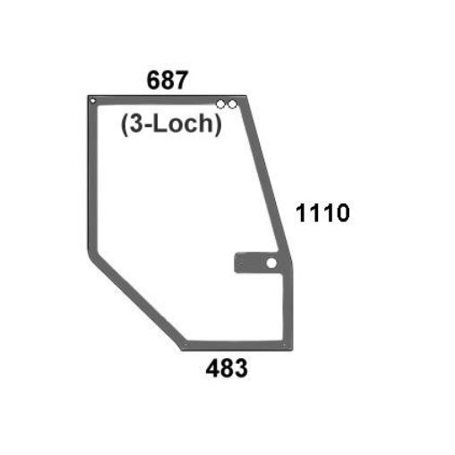 Türscheibe rechts für Maxxum Kabinen (1330930C2)