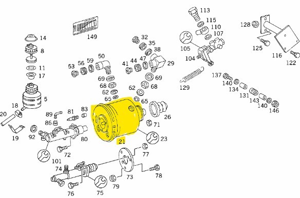 Einkammer Bremskraftverstärker MB - Trac und Unimog (Wabco 4620070440)